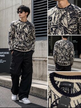 ✨Host pick✨ Joe’s Jeans Men’s Palm Leaf Knit Crewneck Sweater NWT XL